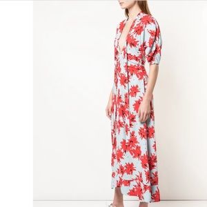 ‪Proenza Schouler‬ Splatter Floral Tie Neck Dress‬ Size 10